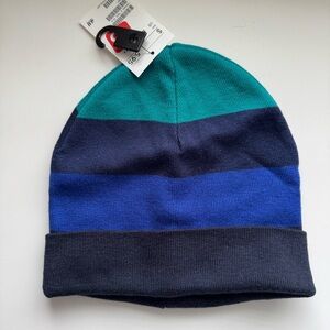 H&M Striped Knit Beanie in Green, Navy, and Blue